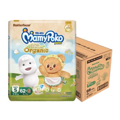 Подгузники-трусики Mamypoko Organic, размер S, 62+6 шт., набор 68 шт. (MAMYPOKO Pants Organic Diapers S 62+6pcs x68)