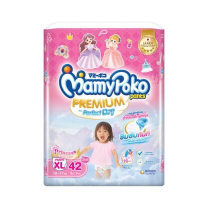 Подгузники-трусики Mamypoko Premium Aim Perfect Dry для девочек, размер XL, 42 шт. (MAMYPOKO Pants Premium Aim Perfect Dry For Girl XL 42pcs)