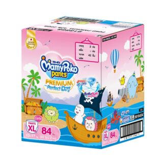Подгузники-трусики Mamypoko Premium Aim Perfect Dry для девочек, размер XL, 84 шт. (MAMYPOKO Pants Premium Aim Perfect Dry For Girls XL 84pcs)