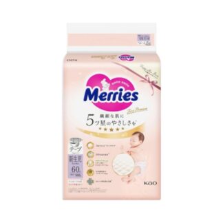 Подгузники Merries First Premium на липучках, размер NB, 60 шт. (MERRIES First Premium Tape Diapers NB 60pcs)