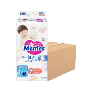 Подгузники Merries на липучках, размер L, 48 шт. (MERRIES Tape Diapers L 48pcs)