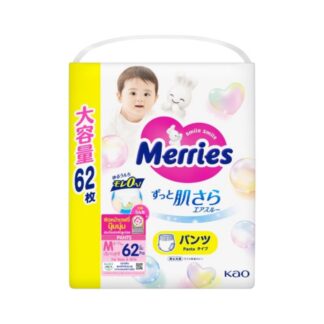 Подгузники-трусики Merries Ultra Jumbo, размер M, 62 шт. (MERRIES Ultra Jumbo Diaper Pants M 62pcs)
