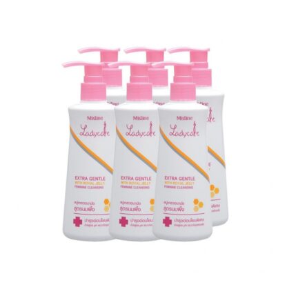 Гель для интимной гигиены Mistine Ladycare Extra Gentle с маточным молочком, 200 мл, набор 6 шт. (Mistine Feminine Cleansing Ladycare Extra Gentle with Royal Jelly 200 ml x6)