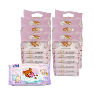 Детские влажные салфетки Muko с ромашкой, 40 шт., 6 упаковок, набор 8 шт. (MUKO Baby Wet Wipes Chamomile Pink 40 sheets x 6 packs x8)