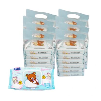 Детские влажные салфетки Muko Mineral Water, голубые, набор 8 шт. (MUKO Baby Wet Wipes Mineral Water Blue 40 sheets x8)