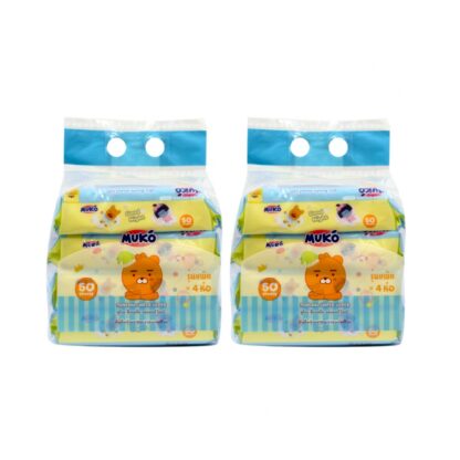 Влажные салфетки MUKO Water Wipes Kakao с минеральной водой, 50 шт., набор 8 шт. (MUKO Water Wipes Kakao Mineral Water Scent 50 sheets x8)