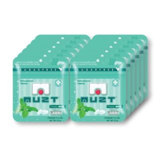 Леденцы без сахара Muzt Frosty Mint, ледяная мята, 12,5 г, набор 12 шт. (MUZT Sugar Free Lozenges Frosty Mint 12.5g x12)