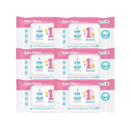 Детские влажные салфетки Narak Wonday Plus, 80 шт., набор 6 шт. (Narak Baby Wipes 1+ Day 80 sheets x6)