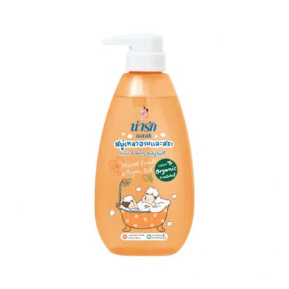 Жидкое средство для купания и мытья волос Narak Organic, микс фруктов и аргановое масло, 380 мл (Narak Organic Liquid Bath & Shampoo Mixed Fruit & Argan Oil 380ml)