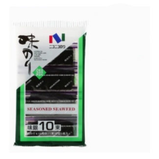 Приправленные водоросли нори Nico Aji Gin, 10 листиков, 11,14 г (NICO AJI GIN Seasoned Seaweed 10 sheets 11.14g)