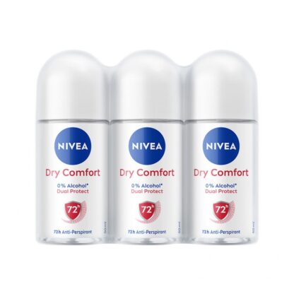 Шариковый антиперспирант Nivea Dry Comfort, 50 мл, набор 3 шт. (NIVEA Dry Comfort Roll-On 50ml x3)