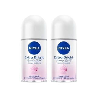 Шариковый дезодорант Nivea Extra Bright Miracle Sweet с ароматом сладкой груши, 50 мл, 50 мл, набор 2 шт. (NIVEA Extra Bright Miracle Sweet Sweet Pear Roll-On 50ml x2)