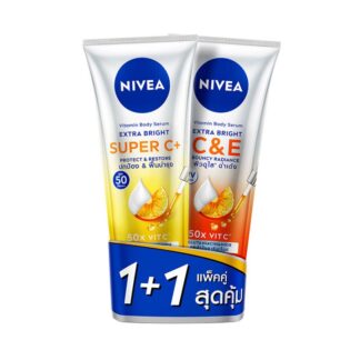 Лосьон для тела Nivea Extra Bright C&E с витамином C, 300 мл, набор 2 шт. (Nivea Extra Bright Super C Serum + C&E Lotion 300 ml x2)