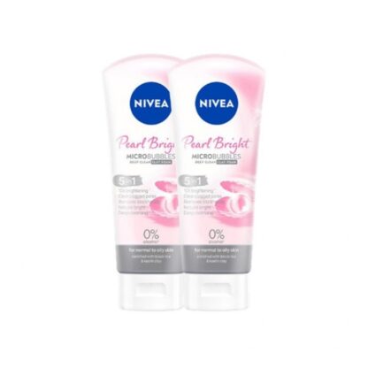 Пенка для умывания Nivea Pearl Bright с глиной, 100 г, набор 2 шт. (Nivea Face Foam Pearl Bright Filler Clay 100 g x2)