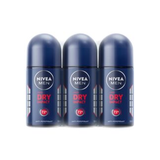 Мужской шариковый антиперспирант Nivea Men Dry Impact, 50 мл, набор 3 шт. (NIVEA Men Dry Impact Roll-On 50ml x3)
