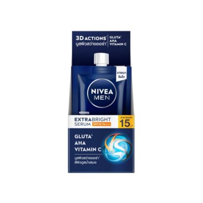 Мужская солнцезащитная сыворотка Nivea Men Extra Bright C & HYA SPF30, 7 мл (Nivea Men Extra Bright C & HYA Age Defense Vitamin Serum SPF30 7 ml)