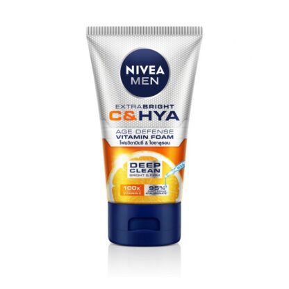 Гель-пенка для умывания Nivea Men Extra Bright C & HYA Age Defense с витаминами, 100 г (Nivea Men Extra Bright C & HYA Age Defense Vitamin Wash 100 g)