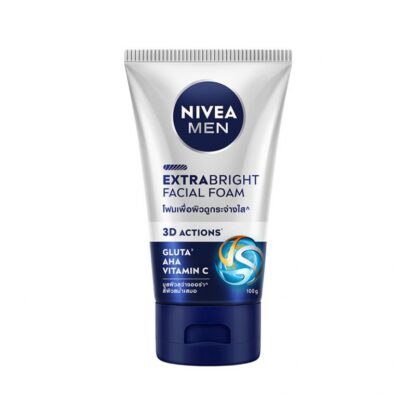 Мужская пенка для умывания Nivea Men Extra Bright, 100 г (Nivea Men Extra Bright Foam 100 g)