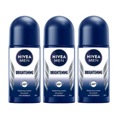 Мужской шариковый антиперспирант Nivea Men Whitening, 50 мл, набор 3 шт. (NIVEA Men Whitening Roll-On 50ml x3)