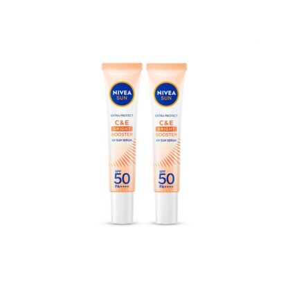 Солнцезащитная сыворотка Nivea Sun Extra Protect C & E Bright Booster SPF50 PA++++, 30 мл, набор 2 шт. (Nivea Sun Extra Protect C & E Bright Booster Sun Serum SPF50 PA++++ 30 ml x2)