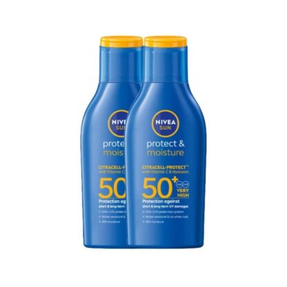 Солнцезащитный лосьон для тела Nivea Sun Protect & Moisture SPF 50+, 125 мл (Nivea Sun Protect & Moisture SPF50+ UVA/UVB Body Lotion 125 ml)
