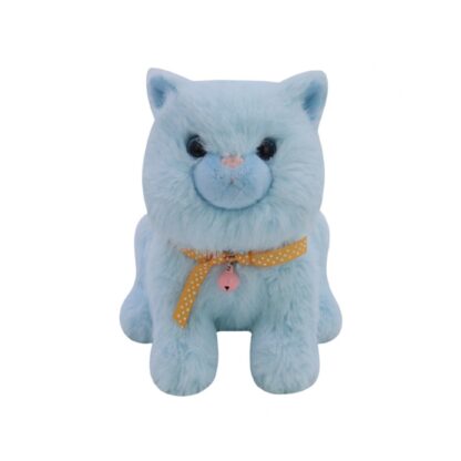 Плюшевая персидская кошка Oceantoys Cat Persian, голубая, 8 дюймов (OCEANTOYS Cat Persian Blue Sitting Plush 8in)