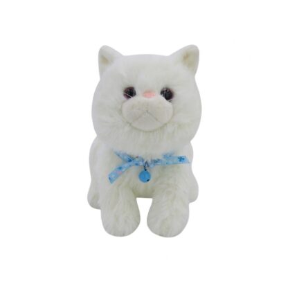 Плюшевая персидская кошка Oceantoys Cat Persian, белая, 8 дюймов (OCEANTOYS Cat Persian White Sitting Plush 8in)