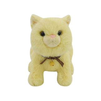 Плюшевая персидская кошка Oceantoys Cat Persian, жёлтая, 8 дюймов (OCEANTOYS Cat Persian Yellow Sitting Plush 8in)