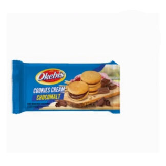 Печенье с кремом Okebis со вкусом шоколадного солода, 170 г (OKEBIS Cookies Cream Chocomalt 170g)