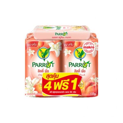 Мыло Parrot Botanicals Lily Peach с лилией и персиком, 105 г, набор 4 шт. (PARROT Botanicals Bar Soap Lily Peach 105g x4)