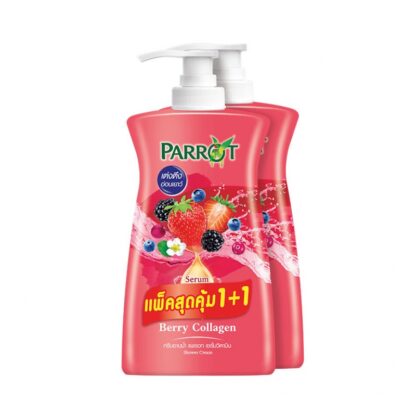 Крем-гель для душа Parrot Berry Collagen с коллагеном, 850 мл, набор 2 шт. (Parrot Shower Cream Berry Collagen 850 ml x2)