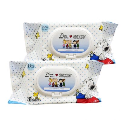 Детские влажные салфетки Pim Snoopy, 128 шт., набор 2 шт. (PIM Baby Wipes Snoopy 128 sheets x2)