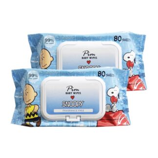 Детские влажные салфетки Pim Snoopy, 80 шт., набор 2 шт. (PIM Baby Wipes Snoopy 80 sheets x2)