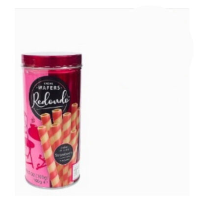 Вафельные трубочки Redondo с клубничным кремом, 100 г (REDONDO Creme Wafers Strawberry 100g)