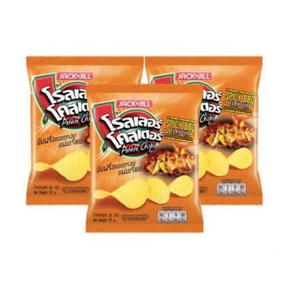Картофельные чипсы Roller Coaster со вкусом барбекю, 50 г, набор 3 шт. (ROLLER COASTER Potato Chips Extrude BBQ 50g x3)