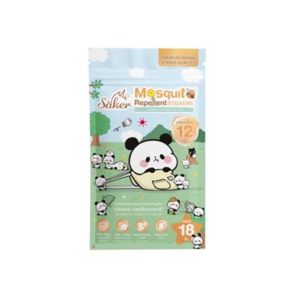 Натуральные наклейки от комаров Saker «Мочи-панда», 18 шт. (SAKER Natural Mosquito Repellent Stickers Mochi Panda 18 pcs)