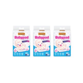 Детские впитывающие пелёнки Sanipad Babypad размер L, 30x45 см, 20 шт. (SANIPAD Babypad Underpad L 30x45cm 20 pads)