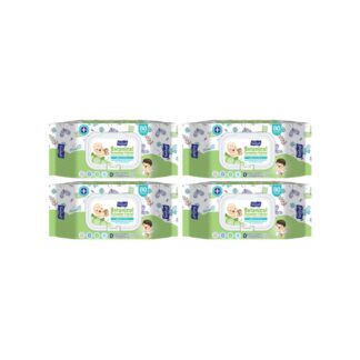 Детские влажные салфетки Sanisoft с экстрактом огурца, 80 шт., набор 4 шт. (SANISOFT Baby Wipes Cucumber 80 sheets x4)