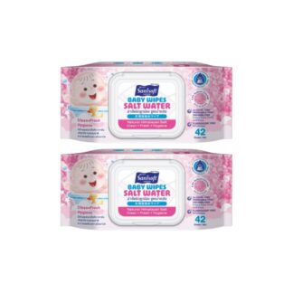 Детские влажные салфетки Sanisoft с солевым раствором, 42 шт., набор 2 шт. (SANISOFT Salt Water Baby Wipes 42 sheets x2)