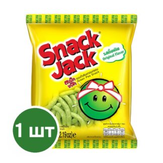 Снек из зелёного горошка Snack Jack оригинальный, 62 г (SNACK JACK Green Pea Snack Original 62g)