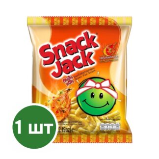 Снек из зелёного горошка Snack Jack «Креветки с солью и чили», 62 г (SNACK JACK Green Pea Snack Salt Chilli Prawn 62g)