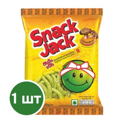 Снек из зелёного горошка Snack Jack «Грибы шиитаке», 70 г (SNACK JACK Green Pea Snack Shiitake Mushroom 70g)