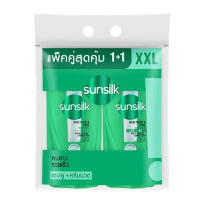Набор Sunsilk «Здоровые и длинные»: шампунь 575 мл + кондиционер 550 мл (SUNSILK Healthier & Long Shampoo 575ml + Conditioner 550ml)