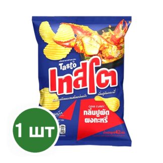 Рифлёные чипсы Tasto «Краб с карри», 42 г (TASTO Potato Rock Chips Crab Curry 42g)