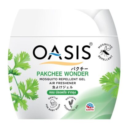 Гель-ароматизатор от комаров Oasis Mosquito Repellent Gel Pakchee Wonder, 180 г (Oasis Mosquito Repellent Gel Air Freshener Pakchee Wonder 180g)