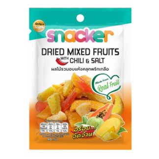 Сушёные фрукты ассорти с чили и солью Snacker, 40 г (Snacker Dried Mixed Fruit with Chili and Salt 40g)