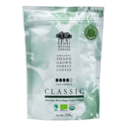 Молотый кофе Mivana Classic Beans Organic Arabica, 250 г (Mivana Roasted And Ground Coffee Classic Beans Organic Arabica 250g)