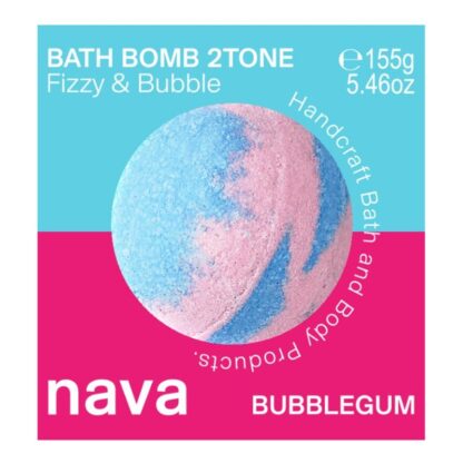 Двухцветная бомбочка для ванны Nava Bathbomb 2Tone Bubblegum, 155 г (Nava Bathbomb 2Tone Bubblegum 155g)