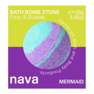 Двухцветная бомбочка для ванны Nava Bathbomb 2Tone Mermaid, 155 г (Nava Bathbomb 2Tone Mermaid 155g)