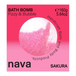 Двухцветная бомбочка для ванны Nava Bathbomb 2Tone Sakura, 160 г (Nava Bathbomb 2Tone Sakura 160g)